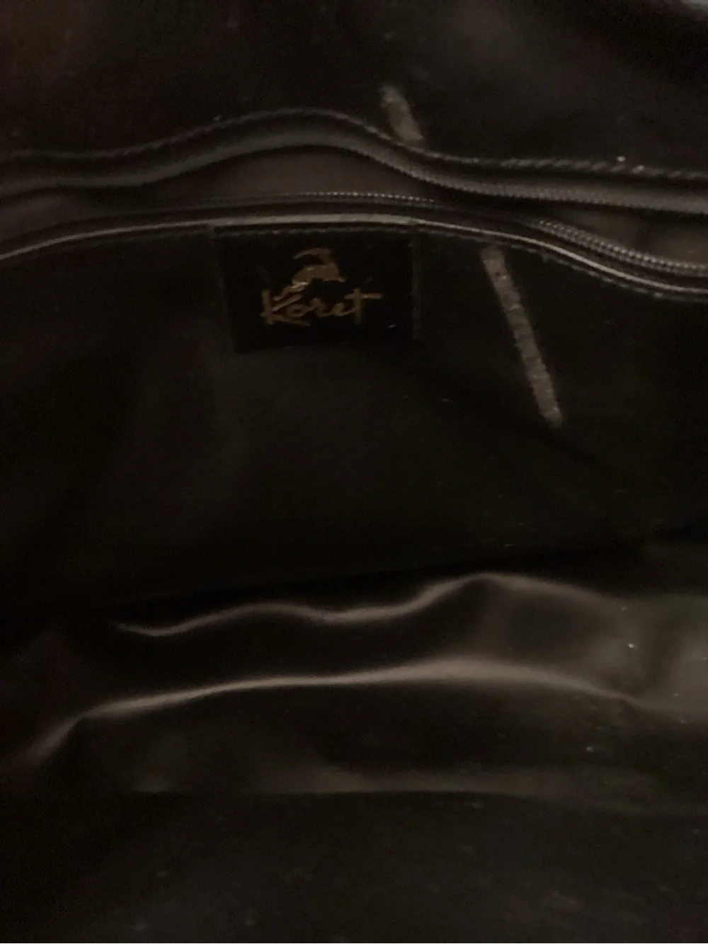 Koret Black Leather Briefcase with Gold Accents